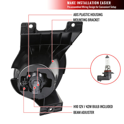2011-2014 Ford F-150 FX2/ FX4/ King Ranch/ Lariat/ STX H10 Fog Lights Kit (Chrome Housing/Smoked Lens)