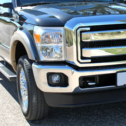 2011-2016 Ford F-250/F-350/F-450/F-550 12V/42W H10 Fog Lights Kit (Chrome Housing/Clear Lens)
