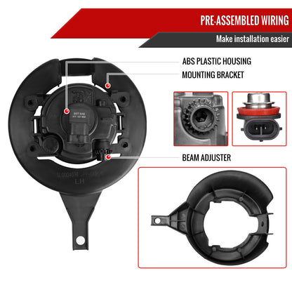 2005-2019 Nissan Frontier H11 Fog Lights Kit w/ Switch & Wiring Harness (Chrome Housing/Clear Lens)