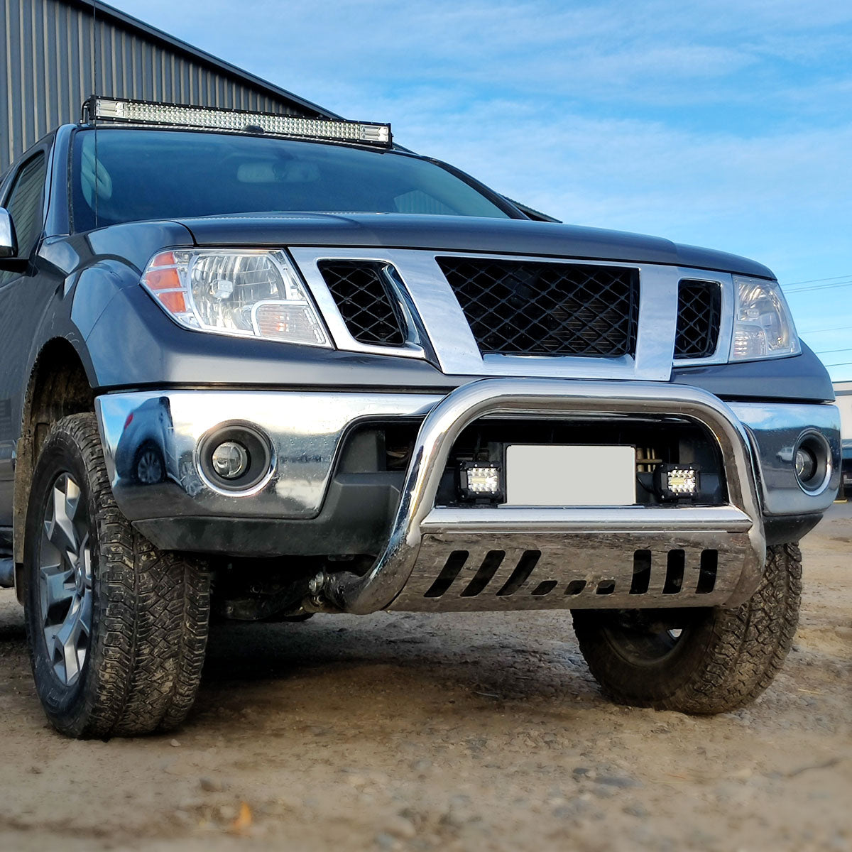 2005-2019 Nissan Frontier H11 Fog Lights Kit w/ Switch & Wiring Harness (Chrome Housing/Clear Lens)