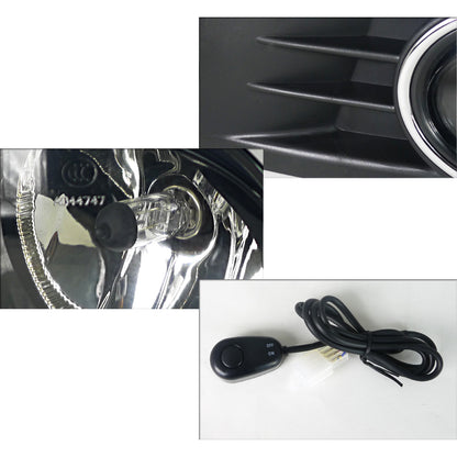 2010-2014 Volkswagen Jetta/Golf Mk6 TDI/TSI 12V/55W 9006 Fog Lights Kit (Chrome Housing/Clear Lens)