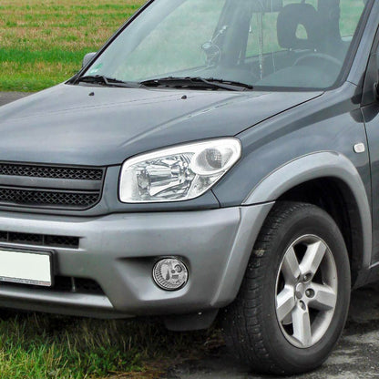 2000-2009 Toyota Echo/Highlander/Prius 9006 Fog Lights Kit w/ Switch & Wiring Harness (Chrome Housing/Clear Lens)