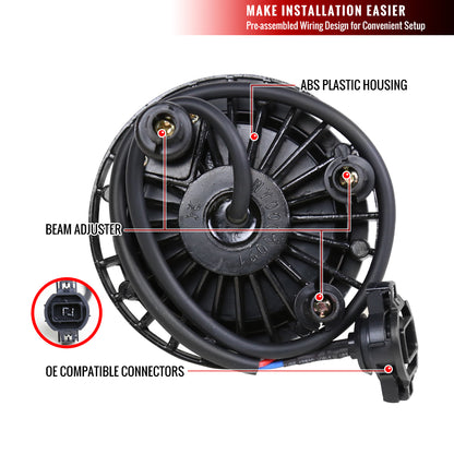 2011-2013 Toyota Highlander 6-LED Fog Lights Kit (Chrome Housing/Clear Lens)