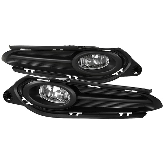 2016-2018 Honda HR-V/Vezel 12V/35W H8 Fog Lights Kit w/ Black Bezels (Chrome Housing/Clear Lens)