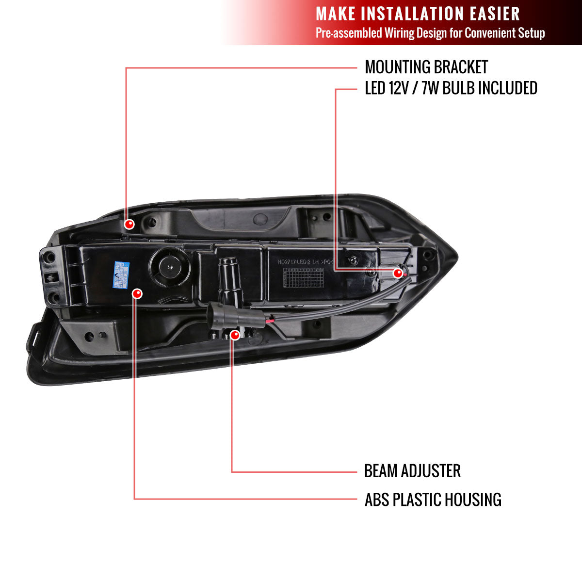 2019-2020 Honda HR-V LED Projector Fog Lights Kit (Chrome Housing/Clear Lens)