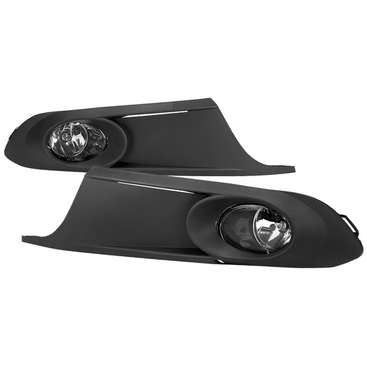 2011-2014 Volkswagen Jetta Sedan 9006 Fog Lights Kit w/ Switch & Wiring Harness (Chrome Housing/Clear Lens)