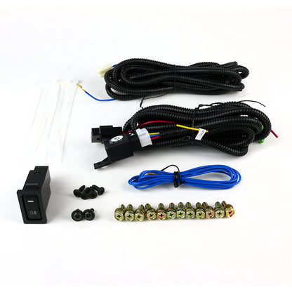 2004-2005 Mitsubishi Lancer Ralliart H3 Fog Lights Kit w/ Switch & Wiring Harness (Chrome Housing/Clear Lens)