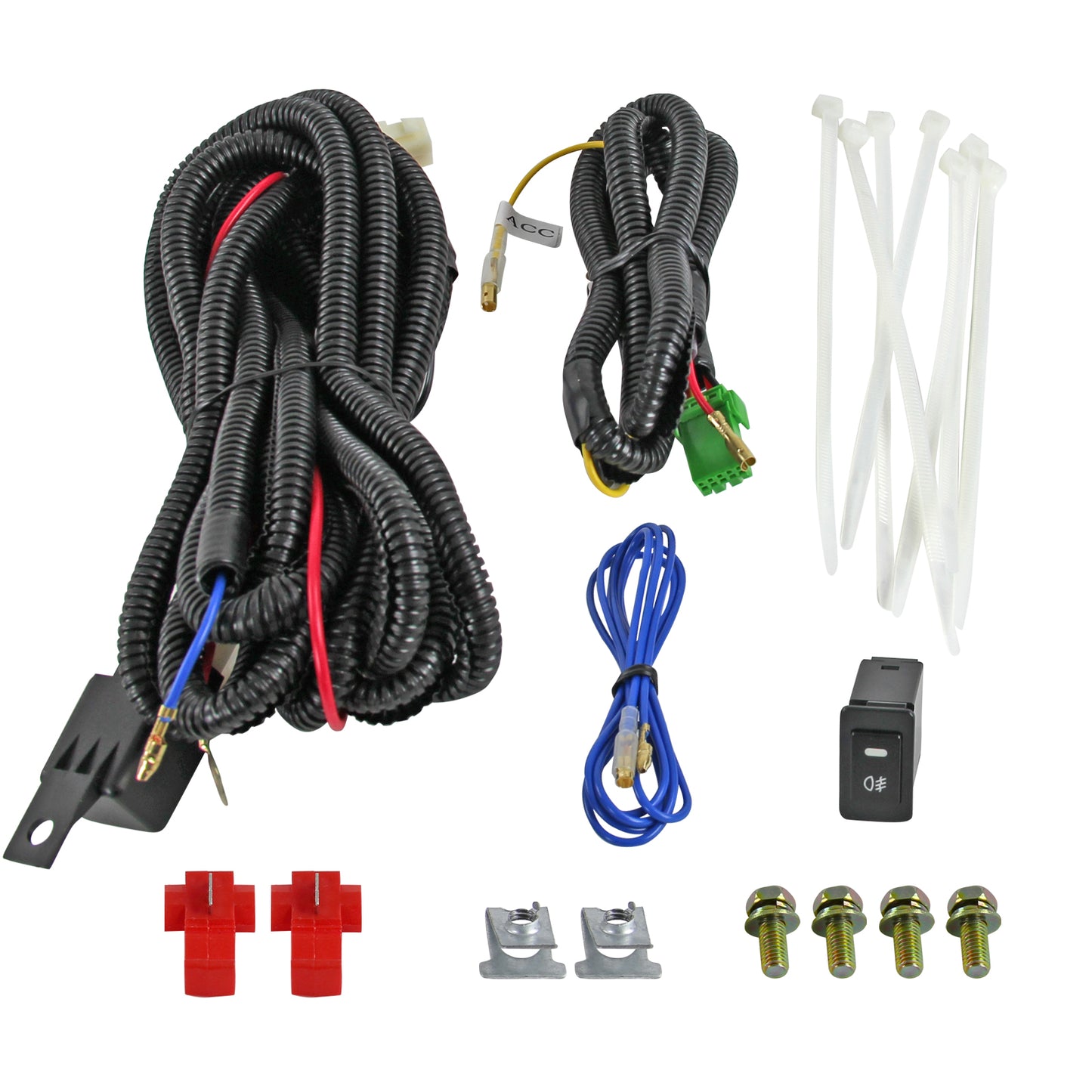 2000-2004 Nissan Sentra/Xterra/Frontier/Maxima H3 Fog Lights Kit (Chrome Housing/Yellow Lens)