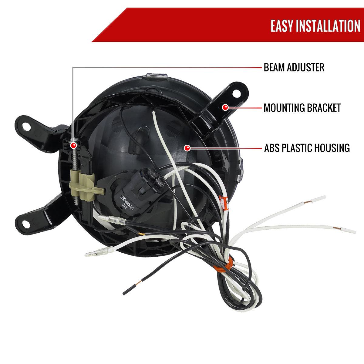 2005-2009 Ford Mustang GT Deluxe/Premium H10 Halo Ring Fog Lights (Chrome Housing/Clear Lens)
