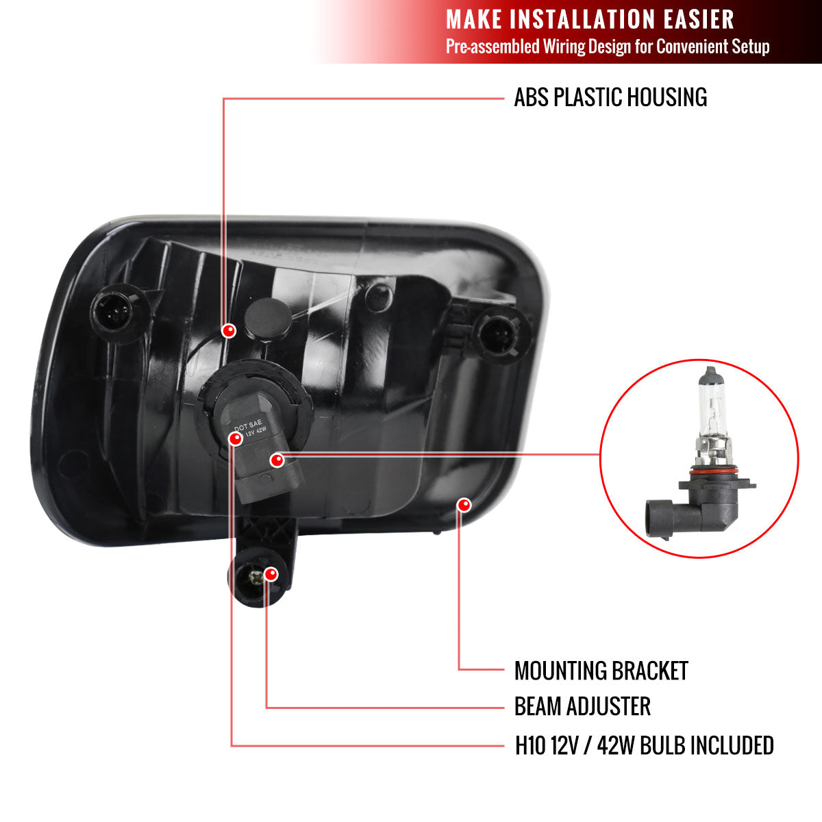 2009-2012 Dodge RAM 1500 / 2010-2018 2500 3500 H10 Fog Lights (Chrome Housing/Clear Lens)