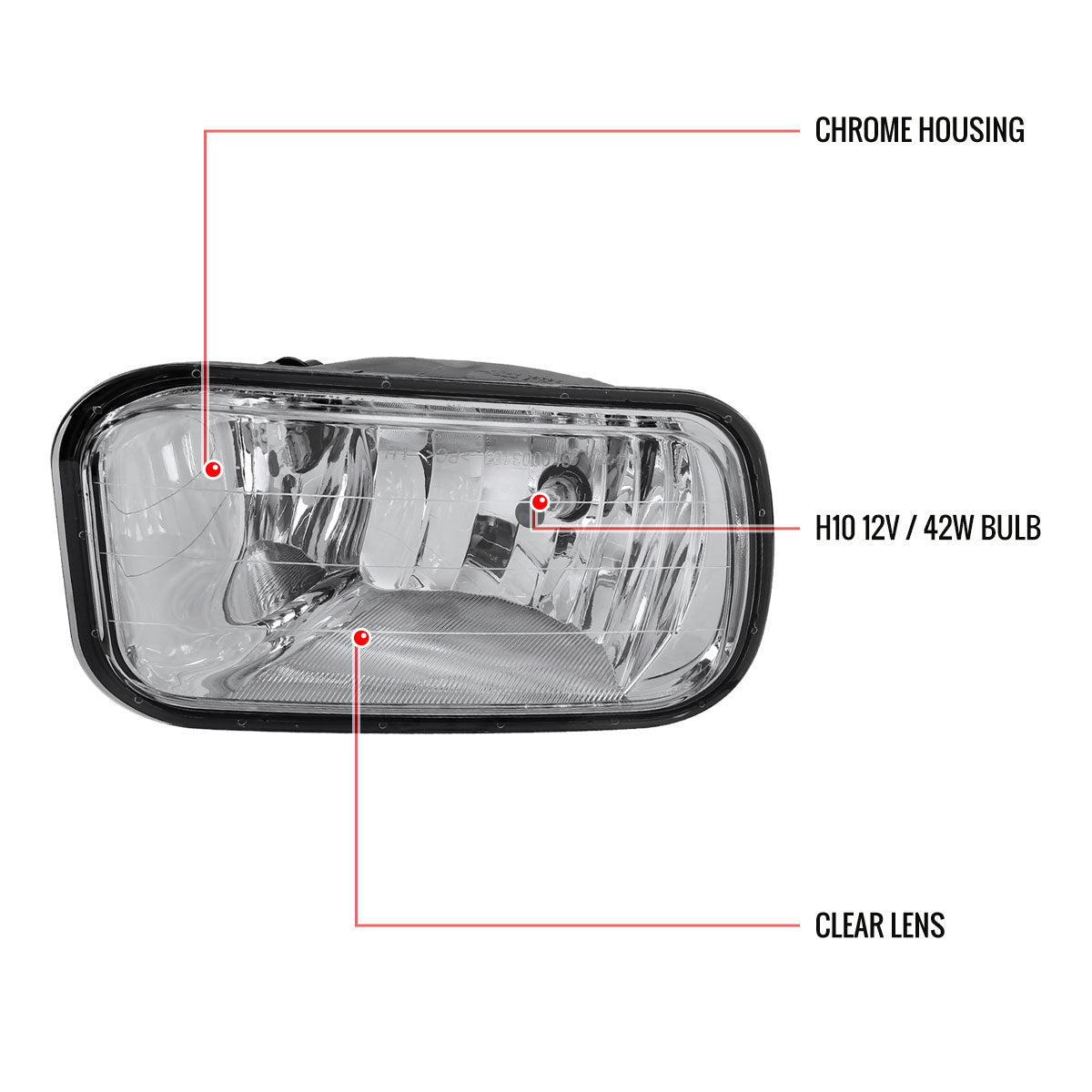 2009-2012 Dodge RAM 1500 / 2010-2018 2500 3500 H10 Fog Lights (Chrome Housing/Clear Lens)