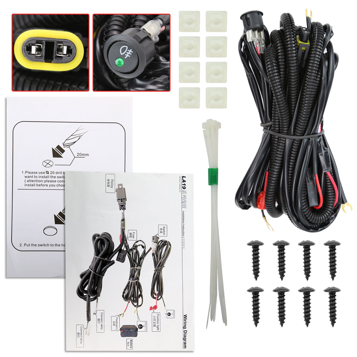 2019-2024 Dodge RAM 1500 LED Fog Lights Kit (Chrome Housing/Clear Lens)