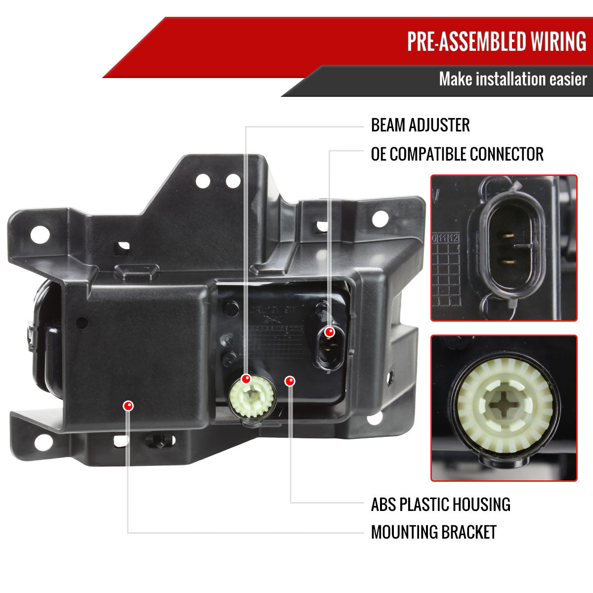 2019-2023 Dodge RAM 2500/3500 LED Fog Lights Kit (Chrome Housing/Clear Lens)