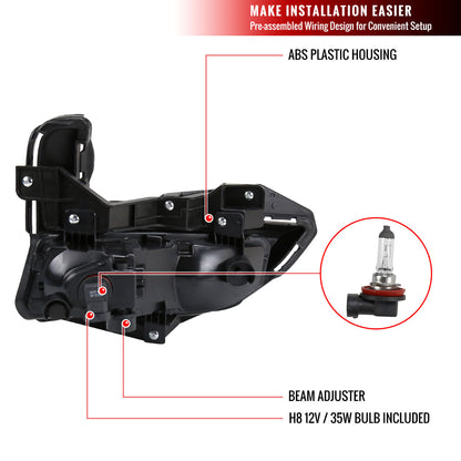 2017-2018 Nissan Rogue H8 Fog Lights Kit (Chrome Housing/Clear Lens)