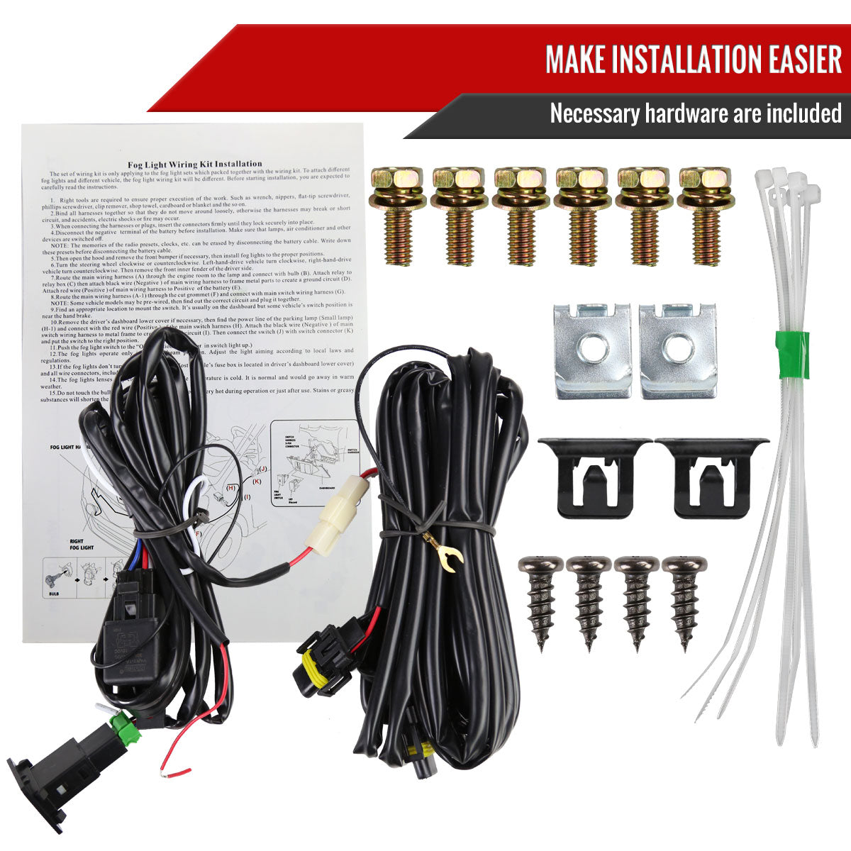 2021-2023 Nissan Rogue/Frontier/X-Trail H16 Fog Lights Kit (Chrome Housing/Clear lens)