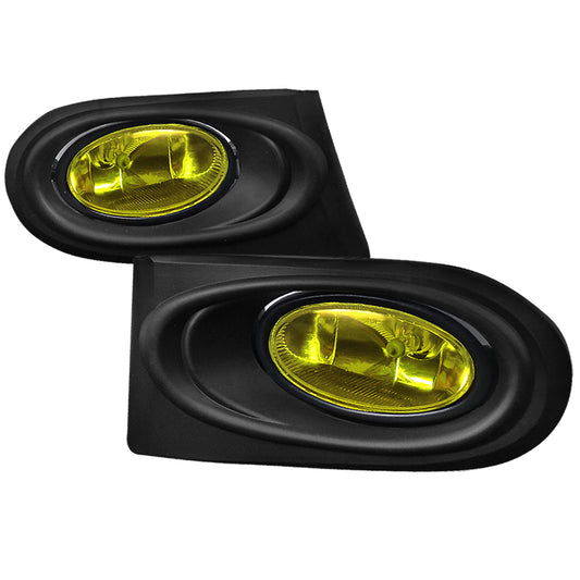 2002-2004 Acura RSX H11 Fog Lights Kit (Chrome Housing/Yellow Lens)
