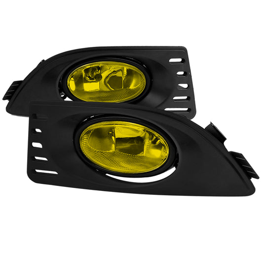 2005-2007 Acura RSX H11 Fog Lights Kit (Chrome Housing/Yellow Lens)