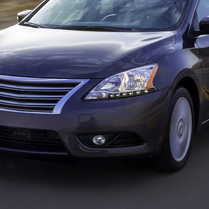 2013-2015 Nissan Sentra H11 Fog Lights Kit w/ Switch & Wiring Harness (Chrome Housing/Clear Lens)