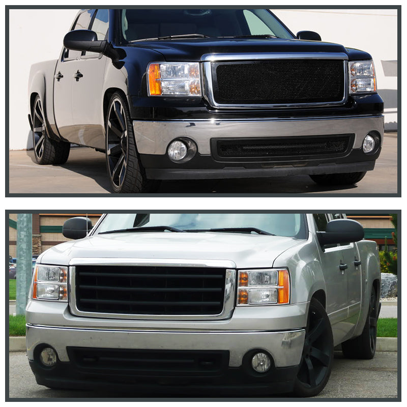 2007-2014 GMC Sierra 1500 2500HD/3500HD H8 Fog Lights Kit (Chrome Housing/Clear Lens)