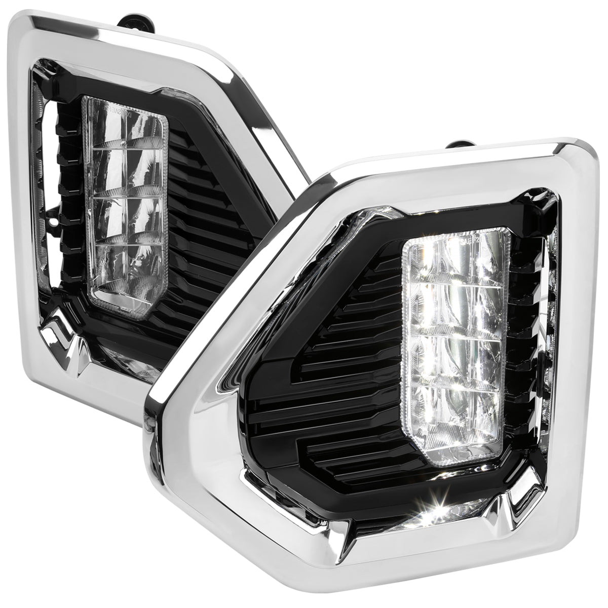 2019-2021 GMC Sierra 1500 Denali/SLT/AT4 Switchback LED Fog Lights Kit (Chrome Housing/Clear Lens)