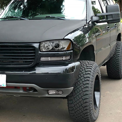 1999-2006 GMC Sierra/Yukon/Yukon XL 12V/27W 881 Fog Lights w/ Mounting Brackets (Chrome Housing/Clear Lens)