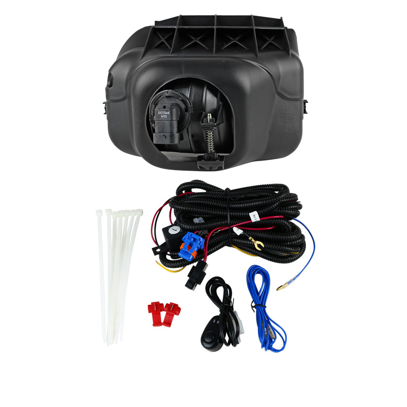 2002-2007 Chevrolet Silverado/Avalanche H10 Fog Lights Wiring Kit (Chrome Housing/Clear Lens)