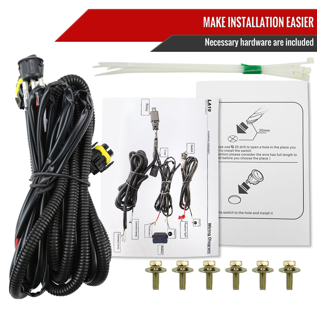 2019-2022 Chevrolet Silverado 1500 LED Fog Lights Kit (Chrome Housing/Smoked Lens)