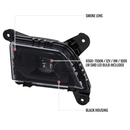 2019-2022 Chevrolet Silverado 1500 LED Fog Lights Kit (Chrome Housing/Smoked Lens)