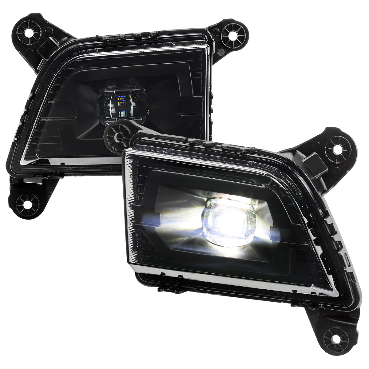 2019-2022 Chevrolet Silverado 1500 LED Fog Lights Kit (Chrome Housing/Smoked Lens)
