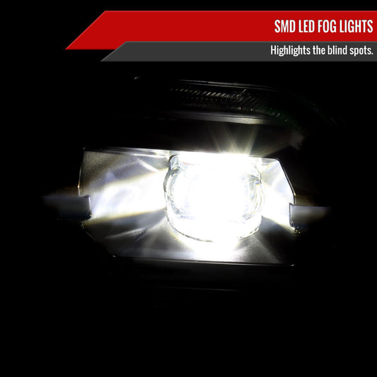 2019-2022 Chevrolet Silverado 1500/2020-2022 Silverado 2500HD/3500HD LED Fog Lights Kit (Matte Black Housing/Clear Lens)