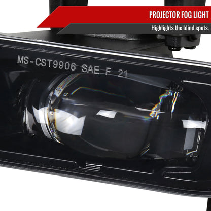 1999-2002 Chevrolet Silverado 1500/2500/2001-2002 Silverado 3500 LED Fog Lights kit (Glossy Black Housing/Clear Lens)