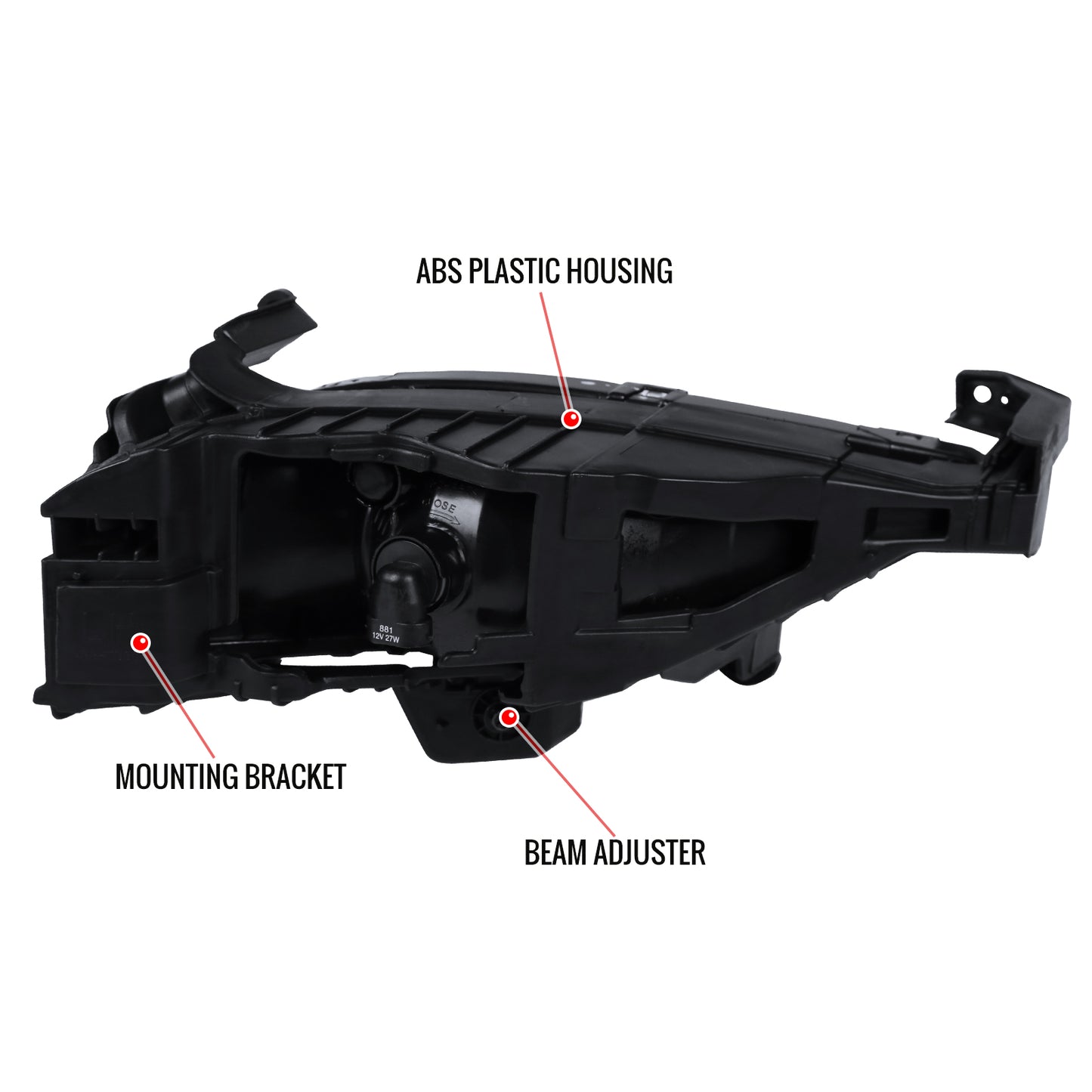 2011-2013 Hyundai Sonata 12V/27W 881 Fog Lights Kit (Chrome Housing/Clear Lens)