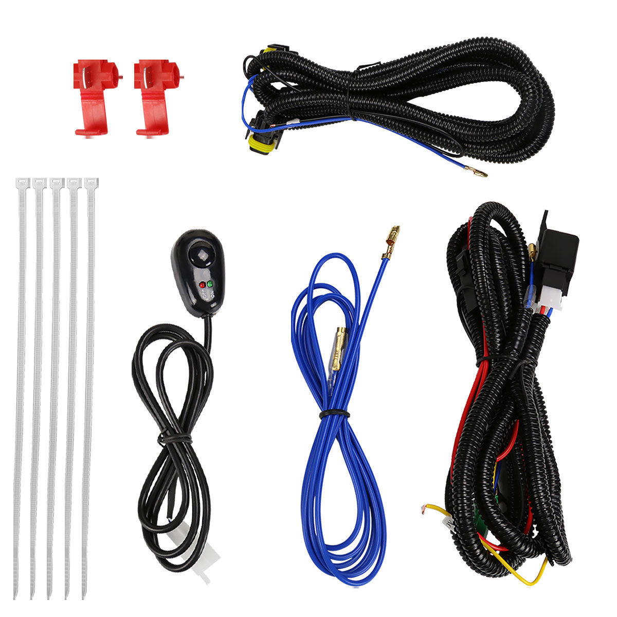 2008-2017 Toyota Sequoia H10 Fog Lights w/ Switch & Wiring Harness (Chrome Housing/Clear Lens)