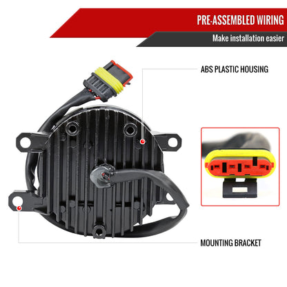 2014-2020 Toyota Tacoma/Tundra/Corolla/Highlander/RAV4 LED Fog Lights (Chrome Housing/Clear Lens)