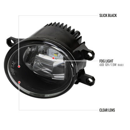 2014-2020 Toyota Tacoma/Tundra/Corolla/Highlander/RAV4 LED Fog Lights (Chrome Housing/Clear Lens)