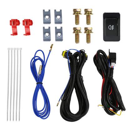 2012-2014 Nissan Versa H11 Fog Lights Kit w/ Switch & Wiring Harness (Chrome Housing/Clear Lens)