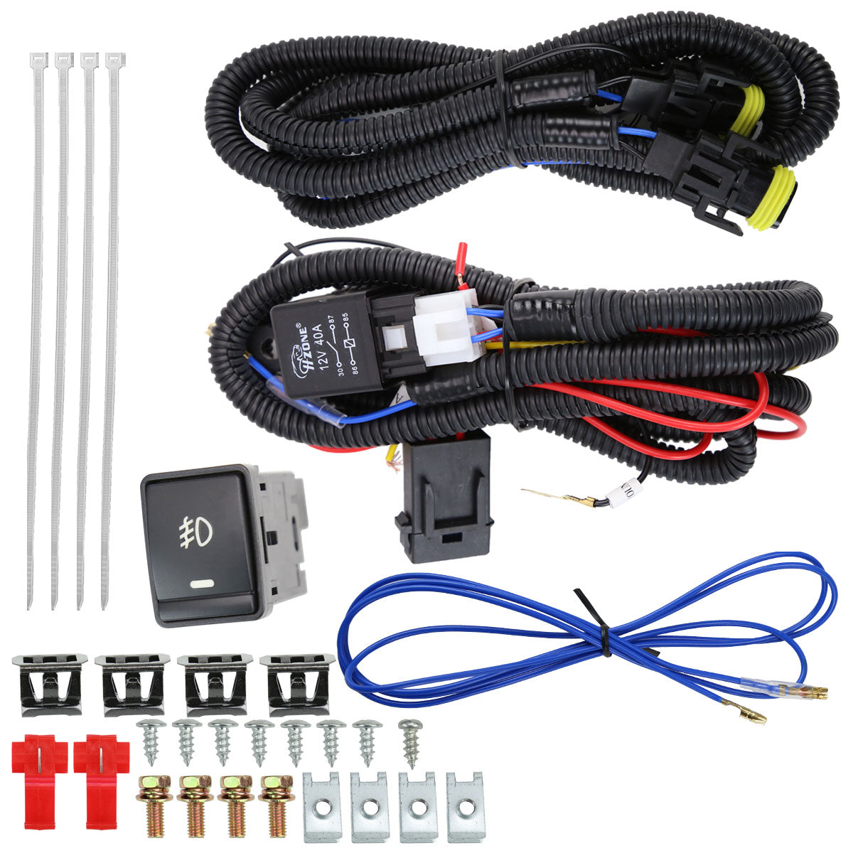 2017-2019 Nissan Versa Note Hatchback H8 Fog Lights Kit (Chrome Housing/Clear Lens)