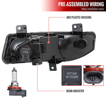 2017-2019 Nissan Versa Note Hatchback H8 Fog Lights Kit (Chrome Housing/Clear Lens)