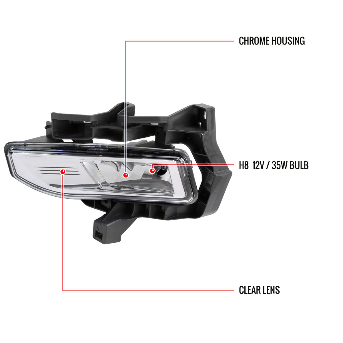 2017-2019 Nissan Versa Note Hatchback H8 Fog Lights Kit (Chrome Housing/Clear Lens)