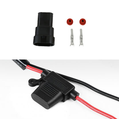 Universal 9' 12 Gauge Fog Lights Wiring Harness Kit w/ 1 Connector, Fuse, On/Off Switch, & Relay