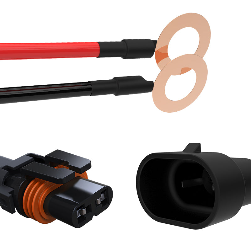 Universal 9' 14 Gauge Fog Lights Wiring Harness Kit w/ 2 Connectors, Fuse, Relay, & Remote