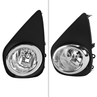 2015-2017 Toyota Yaris 2/4DR H11 Fog Lights Kit w/ Switch & Wiring Harness (Chrome Housing/Clear Lens)