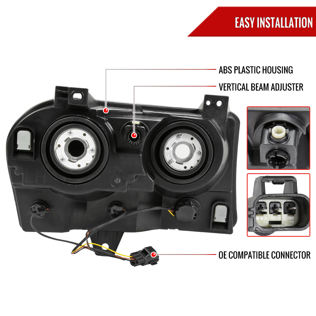 2005-2010 Chrysler 300 Factory Style Headlights (Chrome Housing/Smoked Lens)