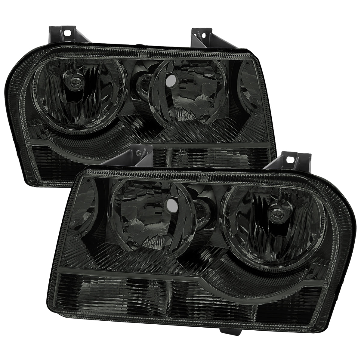 2005-2010 Chrysler 300 Factory Style Headlights (Chrome Housing/Smoked Lens)