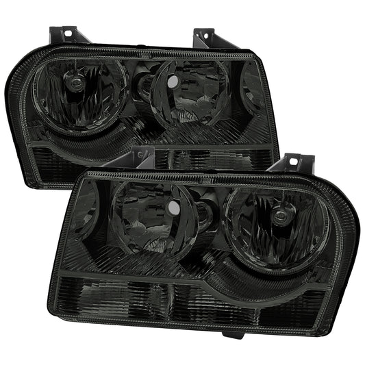 2005-2010 Chrysler 300 Factory Style Headlights (Chrome Housing/Smoked Lens)