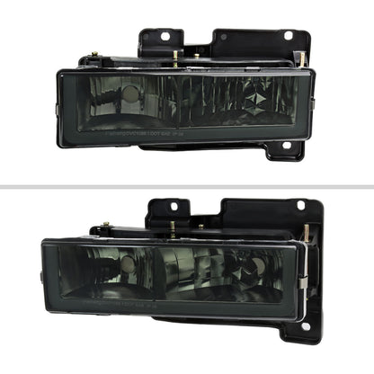 1988-1998 Chevrolet C/K C10/Tahoe/Suburban/Silverado GMC Sierra/Yukon/Suburban LED Bar Crystal Headlights (Chrome Housing/Smoked Lens)
