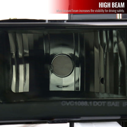 1988-1998 Chevrolet C/K C10/Tahoe/Suburban/Silverado GMC Sierra/Yukon/Suburban LED Bar Crystal Headlights (Chrome Housing/Smoked Lens)