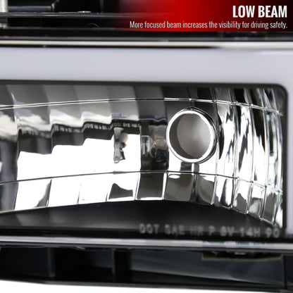 1988-1998 Chevrolet/GMC C10 C/K LED Strip Factory Style Headlights (Matte Black Housing/Clear Lens)