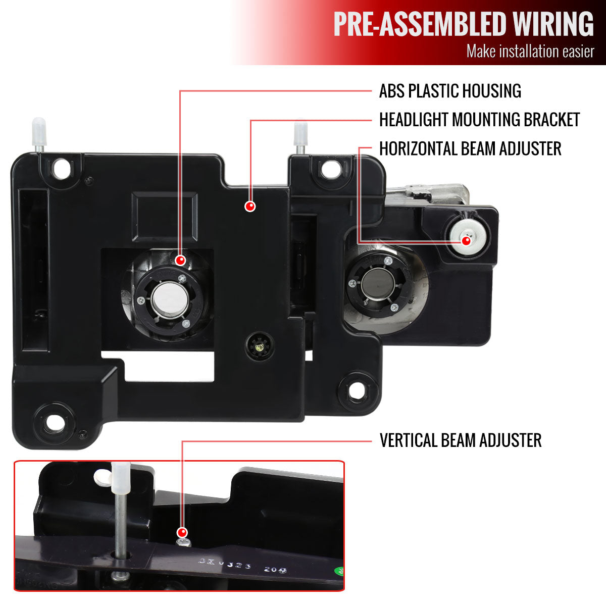 1988-1998 Chevrolet/GMC C10 C/K LED Strip Factory Style Headlights (Matte Black Housing/Clear Lens)