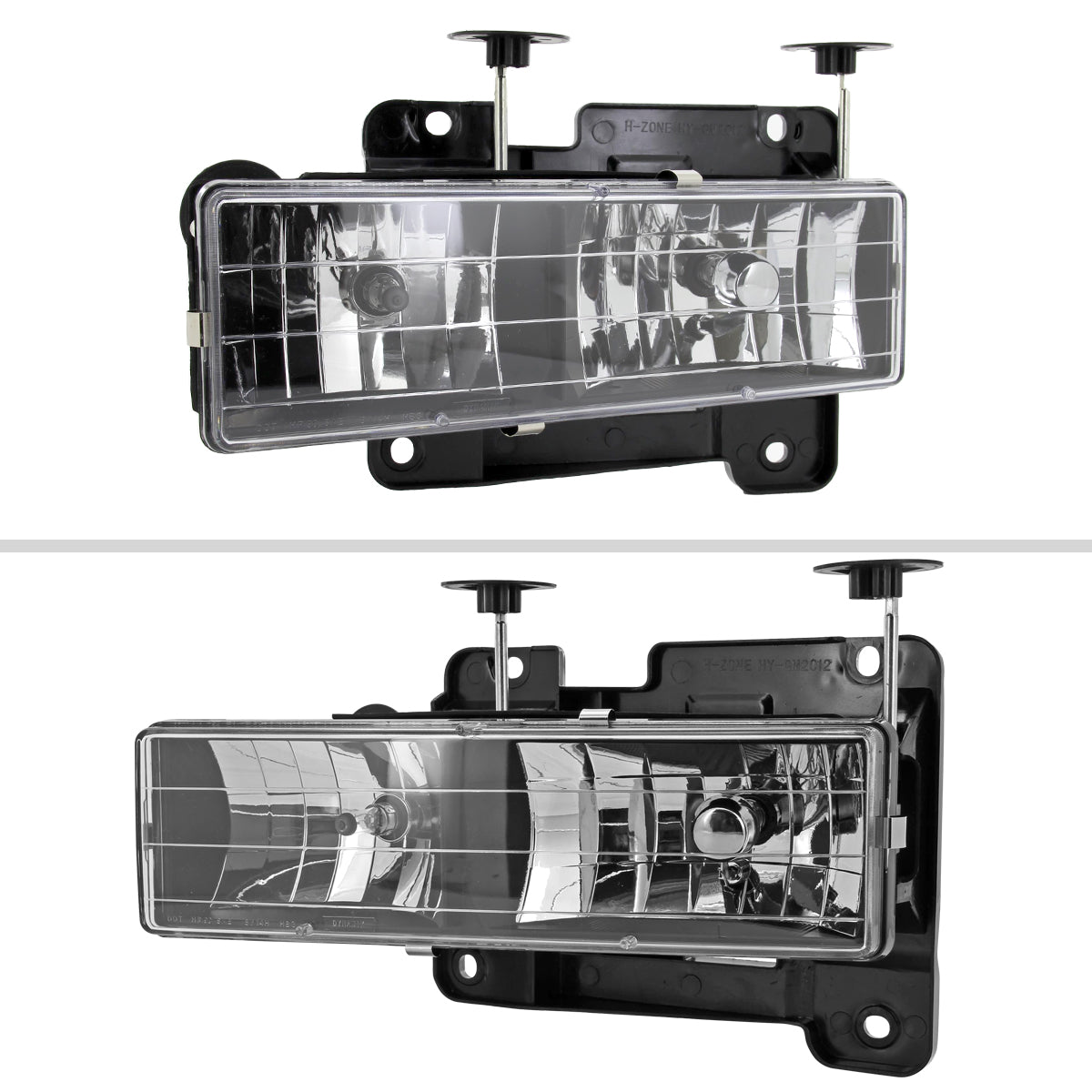 1988-1998 Chevrolet C/K C10/Tahoe/Suburban/Silverado GMC Sierra/Yukon/Suburban Crystal Headlights (Matte Black Housing/Clear Lens)